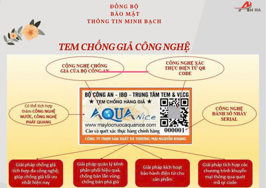 Minh họa tem chống giả Bộ Công an kết hợp công nghệ QR Code xác thực điện tử