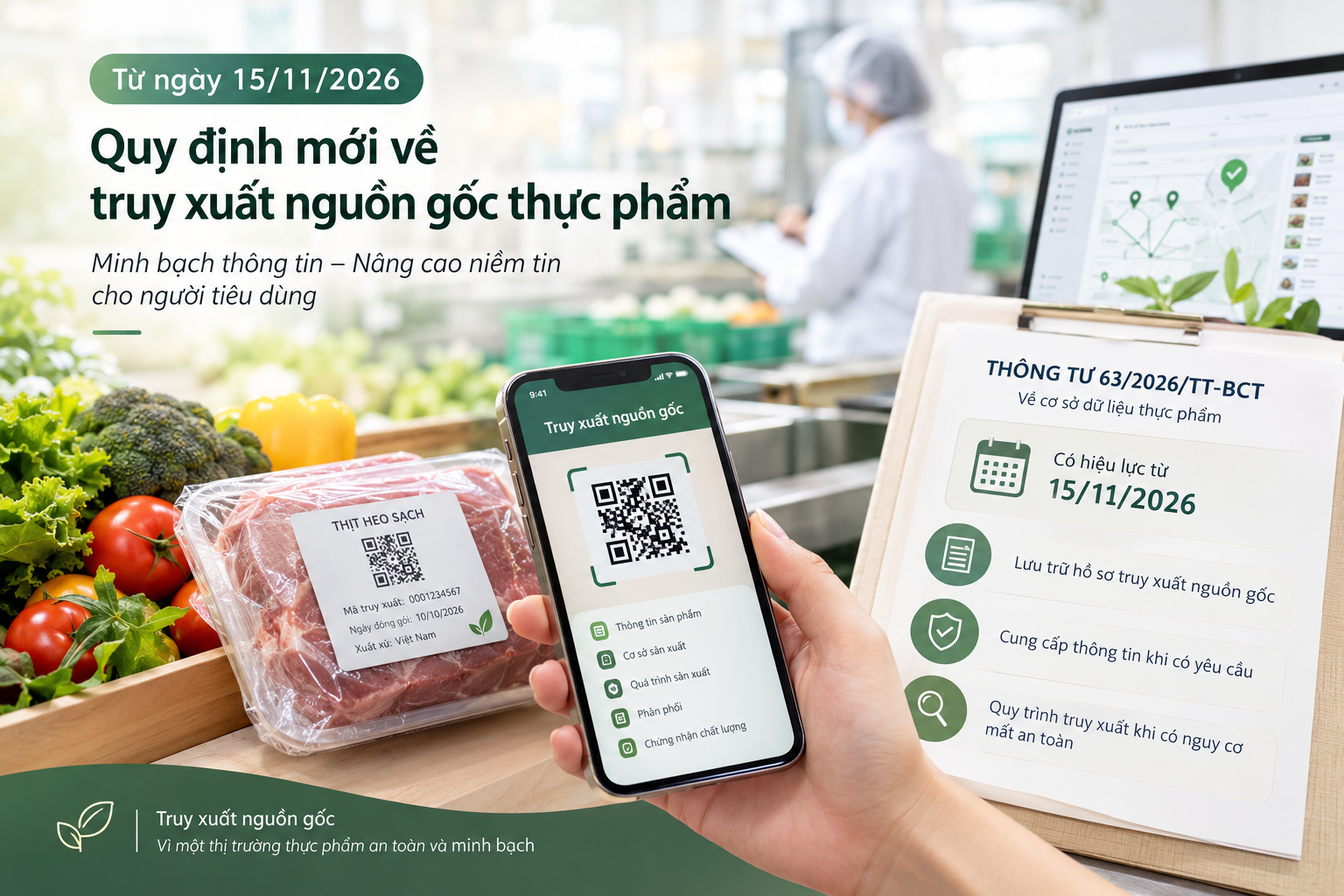 Từ ngày 15/11/2026: Quy định mới về truy xuất nguồn gốc thực phẩm doanh nghiệp cần biết
